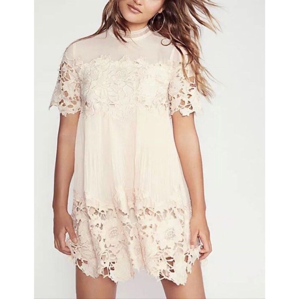 NWOT Saylor Hollie Lace Band Collar Mini Dress Women's XS